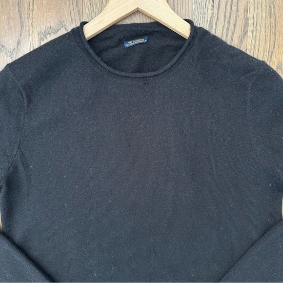 Vintage Midweight 100% Cashmere Crew Neck Long Sleeve Sweater Black Medium - Picture 4 of 8